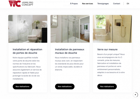 verre pro concept website project