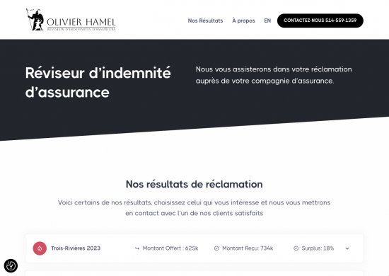 reviseur d'indemnite d'assurance olivier hamel website