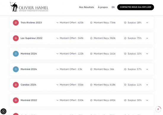 reviseur d'indemnite d'assurance olivier hamel website