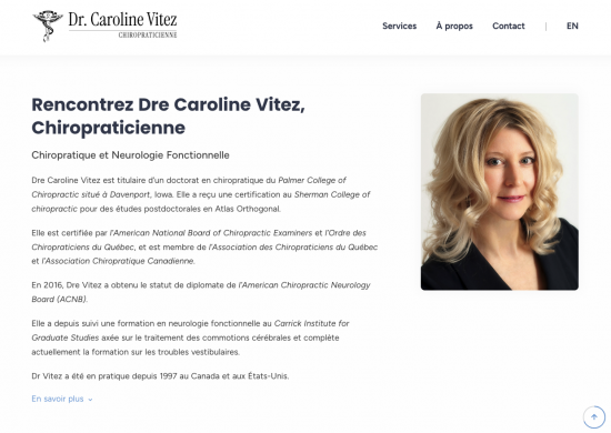 Chiropraticienne Caroline Vitez siteweb